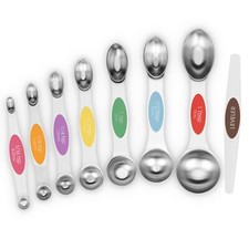 8 Pcs Magnetic Measuring Spoons Set Dual Sided Stainless Steel Small Tablespoon