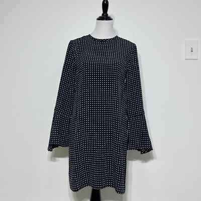 NEW Equipment Femme Mari Minimalist Mini Polka Dot Silk Dress Bell Sleeve  Mini S