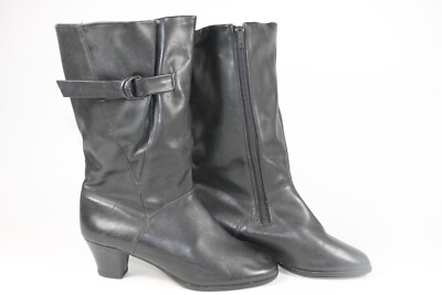 Damenstiefel Lederstiefel 80er DDR schwarz uk 5,5 TRUE VINTAGE 80s