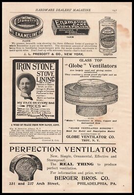 1899 William M. Newton Albany New York Photo Iron Stone Stove Lining Print Ad
