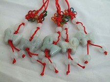 Lot of 5 Chinese Zodiac SHEEP Butterfly Knot Jade Cell Phone Charm Strap Red