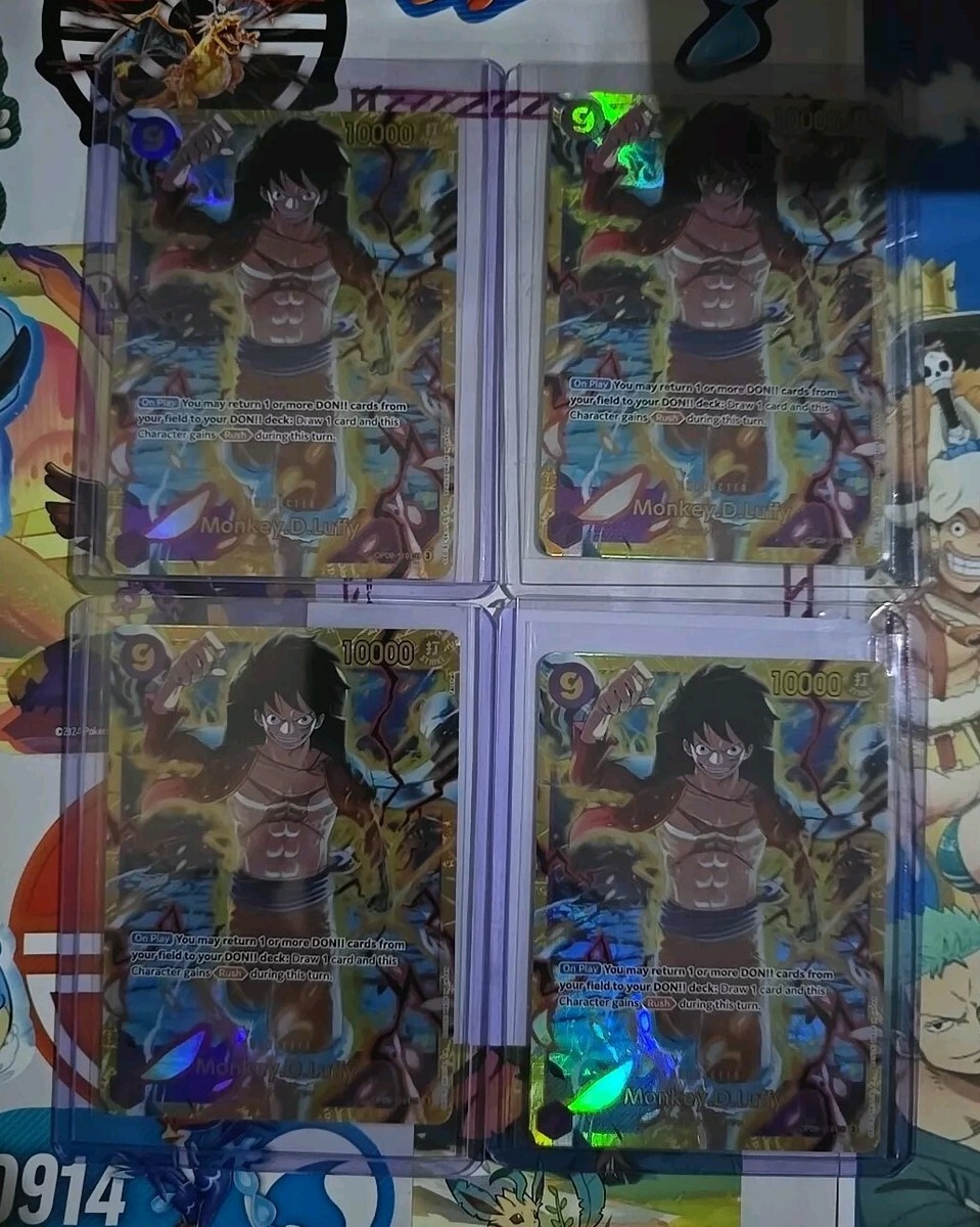 One Piece TCG Monkey.D.Luffy OP09-119 SEC NM English X 4 Playset