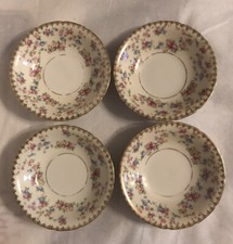 Vintage M Z Czechoslovakia Paradise Porcelain Berry Bowls Pink Floral Gold Trim