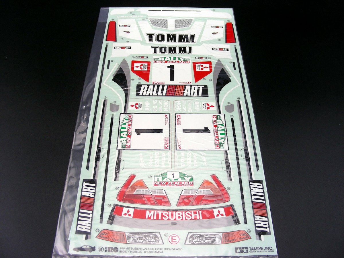 Vintage 1999 Tamiya TB01 Mitsubishi Lancer EVO VI WRC Decal 