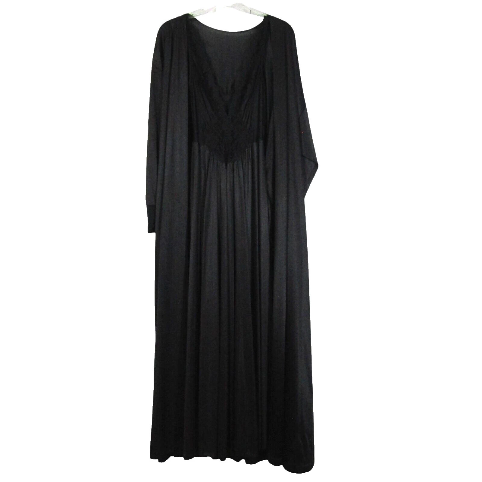 Tamaño Regular Negro Olga Pijamas y batas Vintage para Mujeres