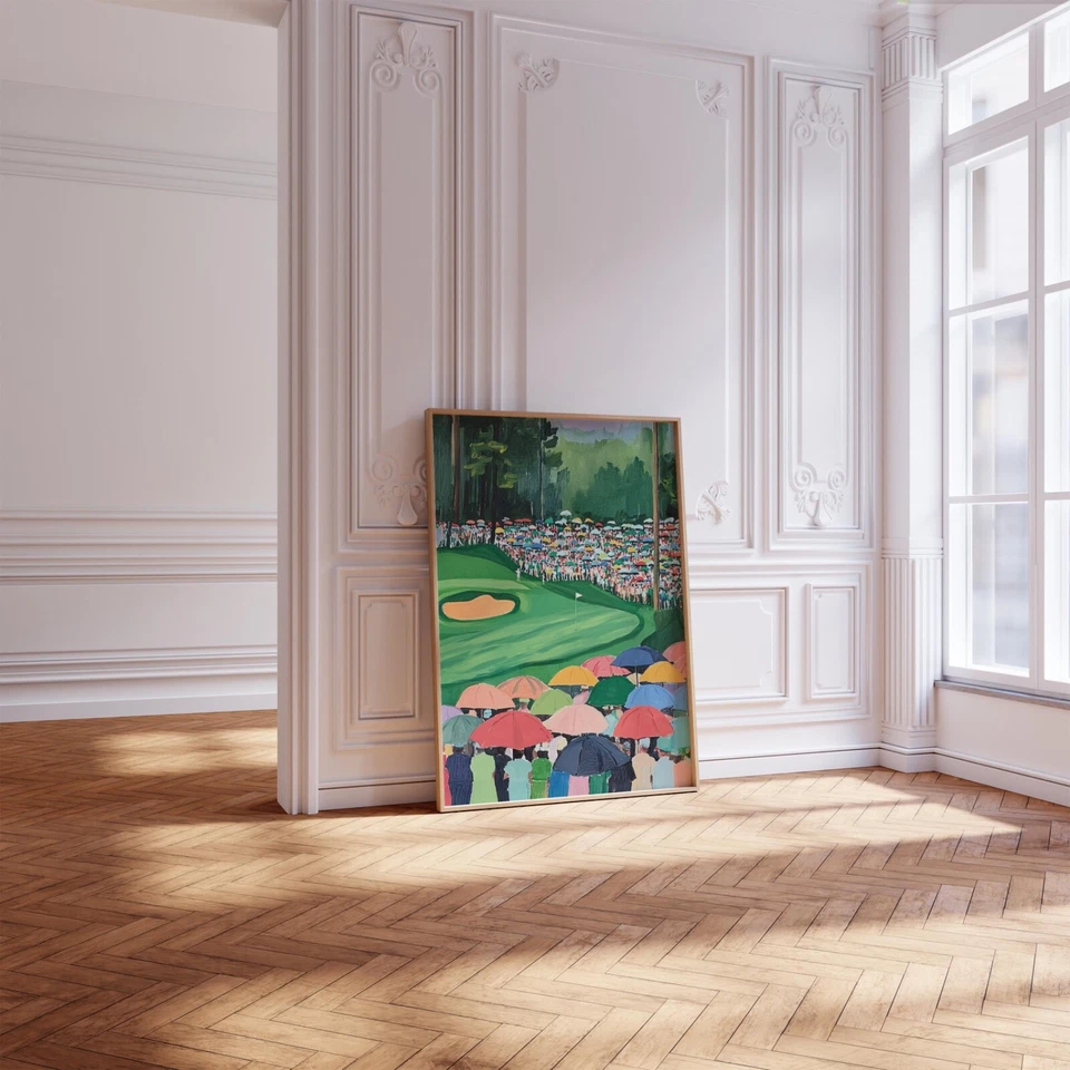 Retro Colorful Watercolor Men's Golf Course Tournament Wall Art Print - Image 4 of 4