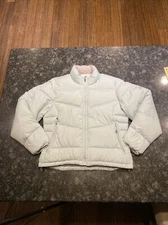 EMS Puffer Jacket Women Small Blue Goose Down Coat Zip Eastern Mountain Sports