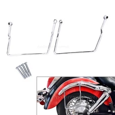 1997-2007 Honda Shadow 750 VT750 Ace Saddle Bag Support Brackets Bars Chrome