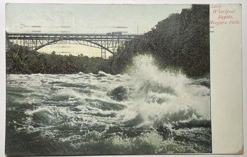 Vintage Postcard 1908 Whirlpool Rapids Waves Bridge Niagara Falls New York NY