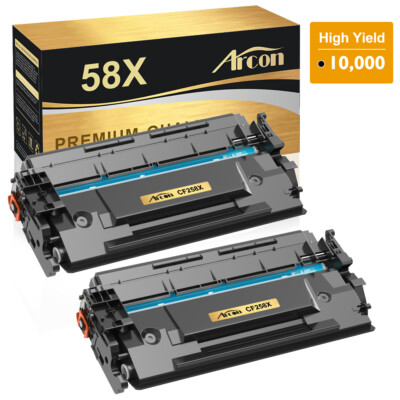 2PK 58X Toner No Chip Compatible With HP CF258X LaserJet Pro M404dn MFP M428fdw