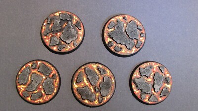 Basi In Resina Dipinte 100mm – Lava Dreadnought – Per Warhammer 40k E Age Of Sigma
