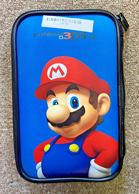 Nintendo 3DS XL Super Mario Carry Case Travel Pouch Blue Great