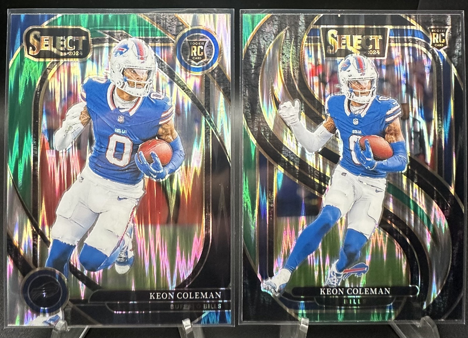 2024 Panini Select Keon Coleman RC #280 Club Level Green Black Shock Prizm Bills