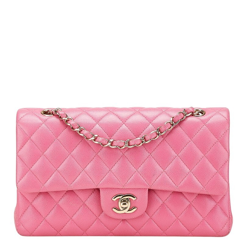 Chanel Coco Mark Matelasse 25 Double Flap Pink Chain Shoulder Bag 266564