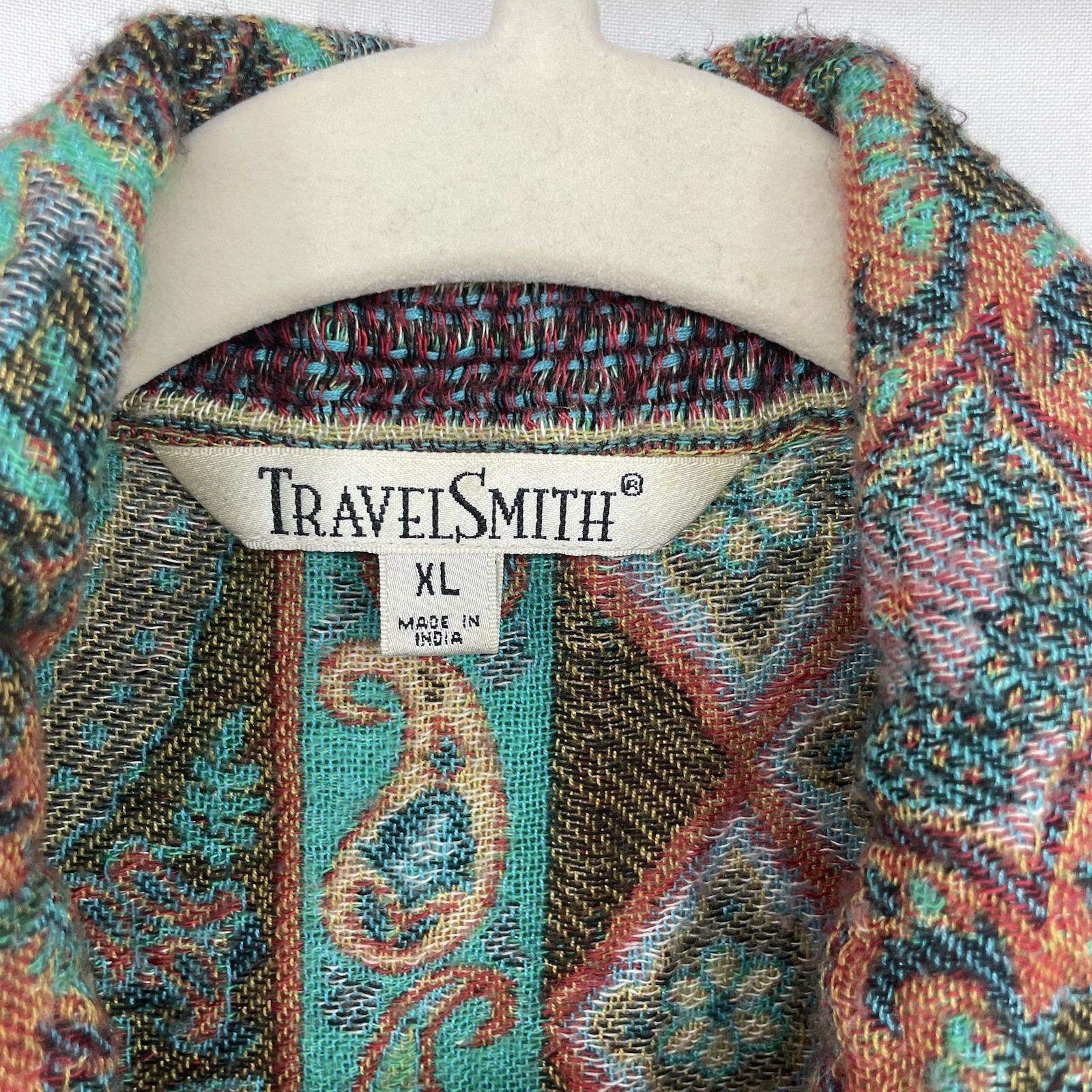 Travel Smith Size XL Patchwork Button Down Shacke… - image 7