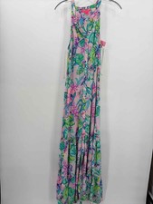 Lilly Pulitzer Purple Size Small Floral Button Down Maxi Sleeveless Dress