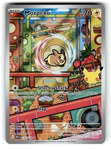 Morpeko Holo Pokemon ME: 30th Celebration 135/128 NM