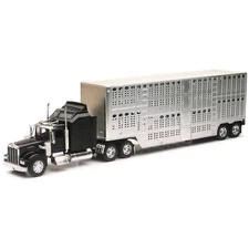 New Ray Kenworth W900 Black Livestock Truck 1/32