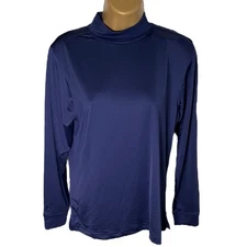 Monterey Club Dry Swing Mock Neck Pullover Moisture Wicking Bighorn Logo Navy S