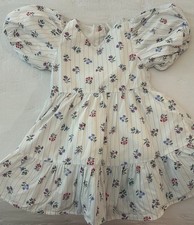 Janie Jack White Floral Puff Sleeve Dress