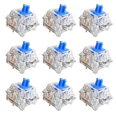 Zhouwang 88Pcs Crystal Blue Switch,2Pcs Kailh Box Experience Switch,Crisp Cli...