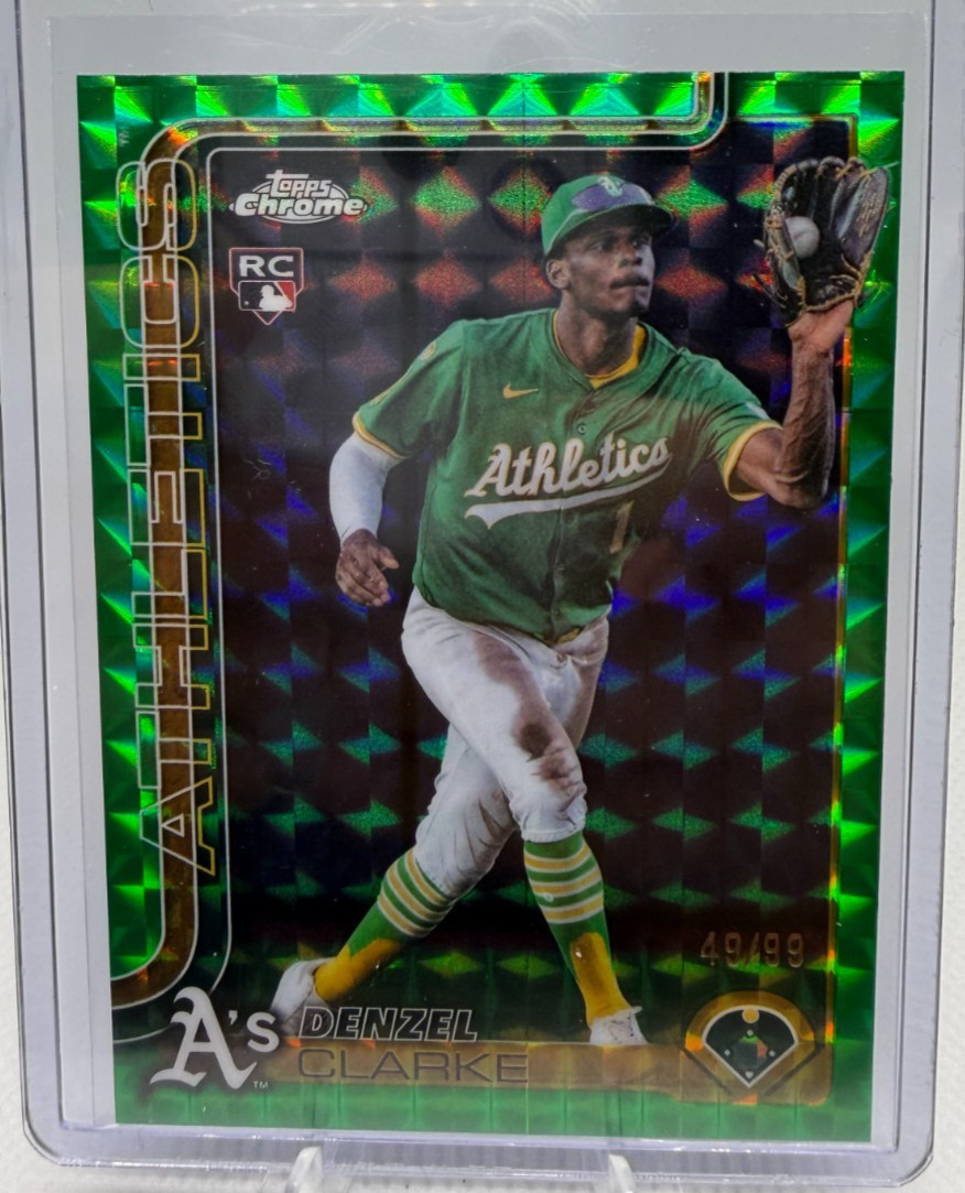 2025 Topps Chrome Update - Denzel Clarke #USC15 Green Geometric Refractor /99
