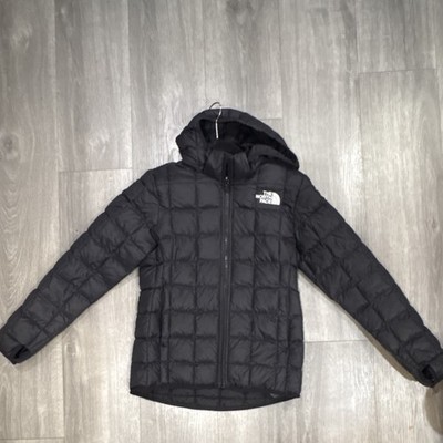 The North Face Girls Black Hooded Down Puffer Nylon Full Zip Jacket L/G 12
