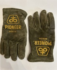 VTG Pioneer Seed Co Fleece/Sherpa Lined Insulated Leather Gloves Men's Size MED