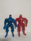 Vintage 1990s Mighty Morphin Power Rangers NINJA Action Figures Red and Blue
