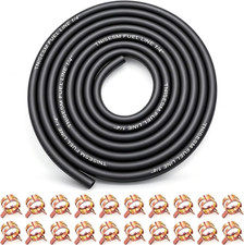 10Ft 1/4 Inch Fuel Line Hose with 20 Clamps, Rubber Fuel Line for Lawn Mower Dir