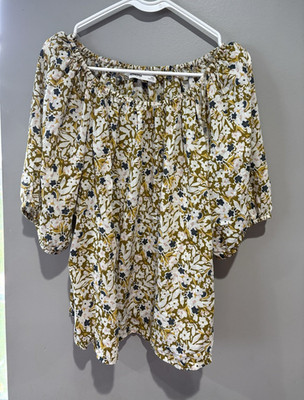 Sonoma Goods For Life Women's Floral Off Shoulder Peasant Blouse 3/4 XXL