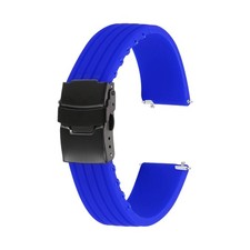 Silicone Watch Bands 20mm Soft Watch Bands with Black Snap Buckle, Light Blue