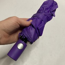 Small Purple Umbrella with Button Compact New Easy Carry