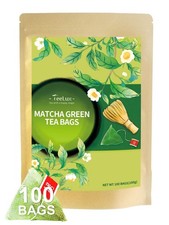 Matcha Green Tea Bags, Classic Premium Japanese Matcha Sencha Green Tea, Su...