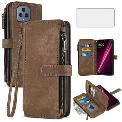 Case for T-Mobile Revvl 6/6X 5G Wallet Cover and Screen Protector Flip Credit...