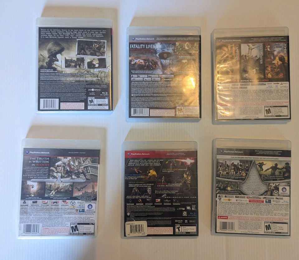 PlayStation 3 6 Game Bundle Mortal Kombat Call Of Duty Assassin's Creed - Image 2 of 2