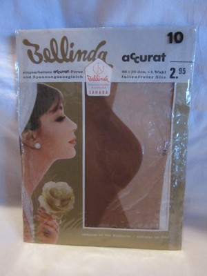 Bellinda Straps Strümpfe Nylons vintage 20 den GR 10 in sahara 60er & 70er Neu