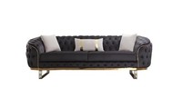 Designer Sofa 3 Sitzer Textil Couch Polster Sofas Design Braun Chesterfield