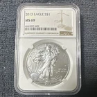 U.S. Mint American Eagle 2013 $1 1 oz Silver Coin 0.999 Business NGC MS69