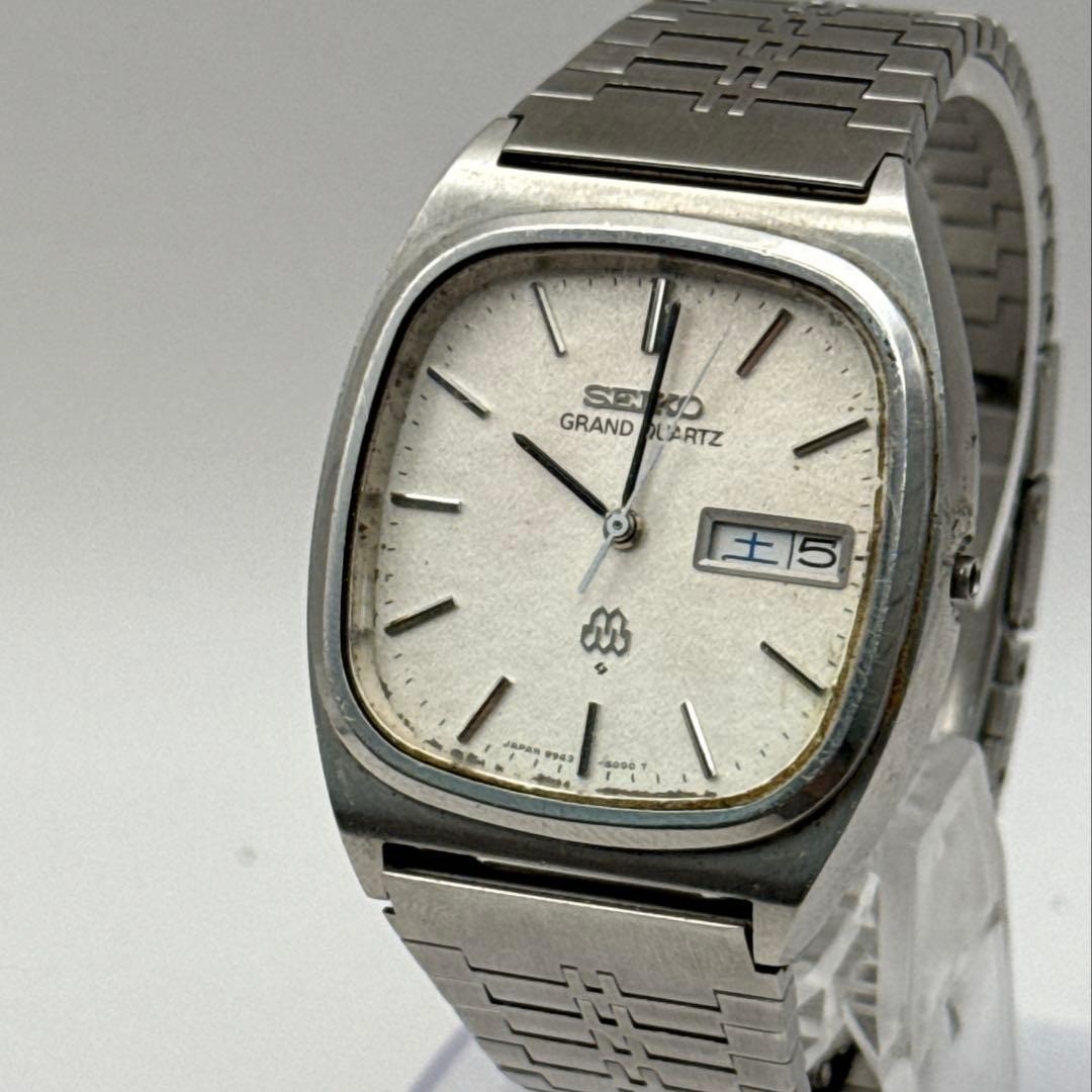 グ*ー様 セイコーSEIKO GRAND QUARTZ 9943-5000 不動 Seiko Grand Quartz 9943-5000 Men's Silver Dial Stainless Steel