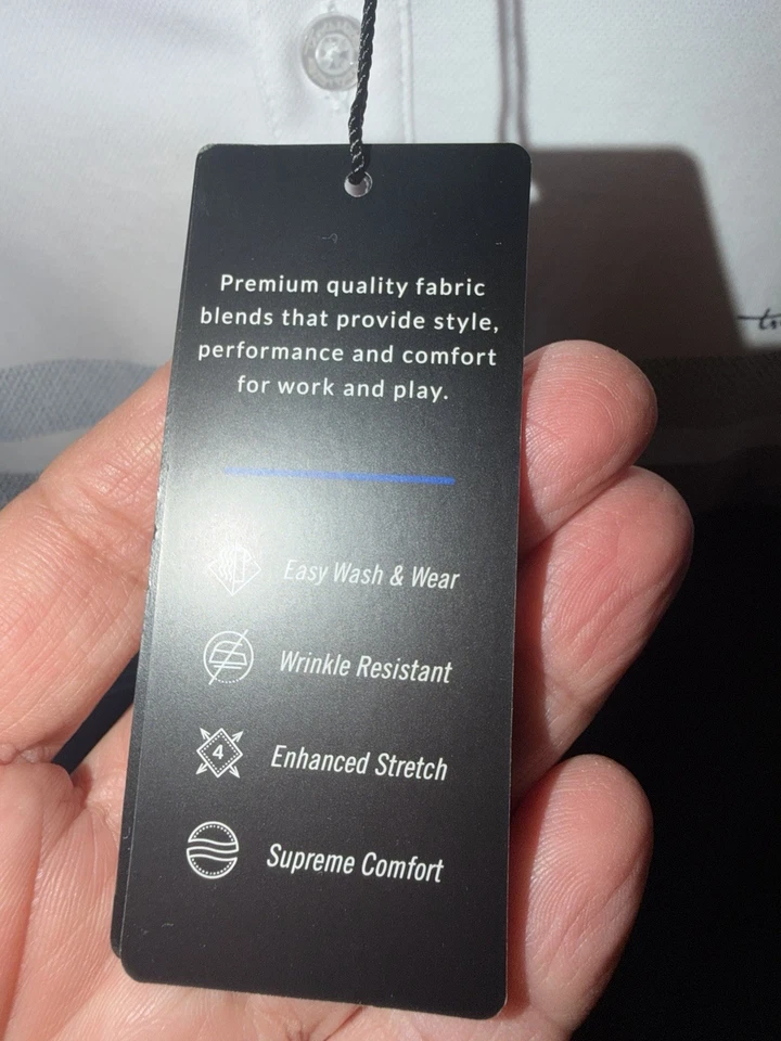 Camisa de golf Travis Mathew para hombre grande azul marino/blanco suave nueva con etiquetas Foto 3 de 4