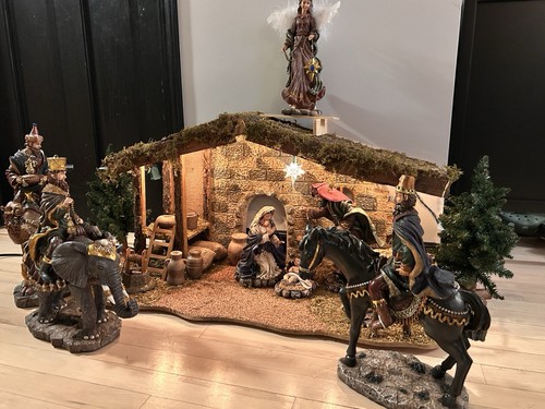 Vintage 2003 Bombay Nativity Set With Manger