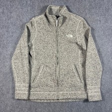 The North Face Jacket Womens M Oatmeal Crescent Full Zip Sweater Knit Fleece