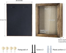 Shadow Box Frame 8X10 Photos Box Display Case with Linen Back, Carbonized Black