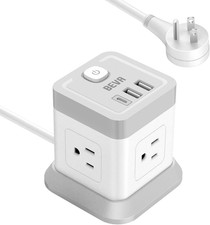 Power Strip with USB - 5Ft Long Extension Cord Desktop Charging Station, Power S