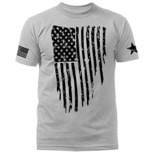 Large Vertical US Flag American Pride Patriot Patriotic USA Graphic T-shirt