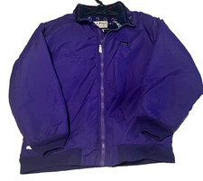 LL Bean Kids XL Warm-Up Jacket Purple Full Zip Winter Coat VTG Made in USA