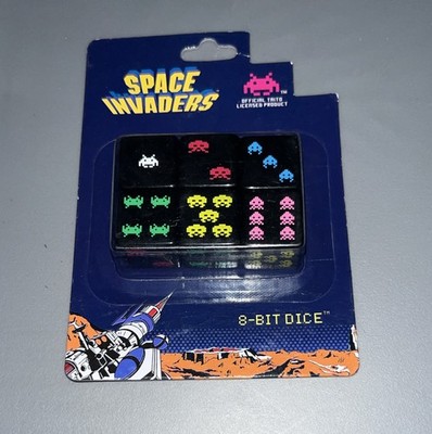 Turn One 8-Bit Dice: Space Invaders Edition D6 Rainbow Attack 6 Sided Taito NEW