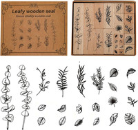 Stempel Blumen, 22 StüCk Stempel Holz, Holzstempel Stempelset, Gummi Stempelset