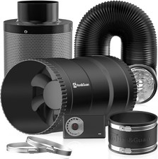 Hon&Guan 4"/6" Grow Tent Inline Duct Fan Kit Carbon Filter Ventilation Ducting